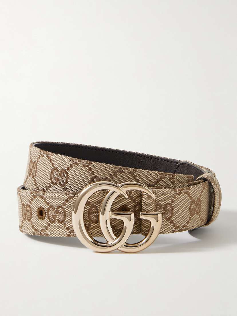 Gucci Gg Marmont Printed Coated-canvas Belt