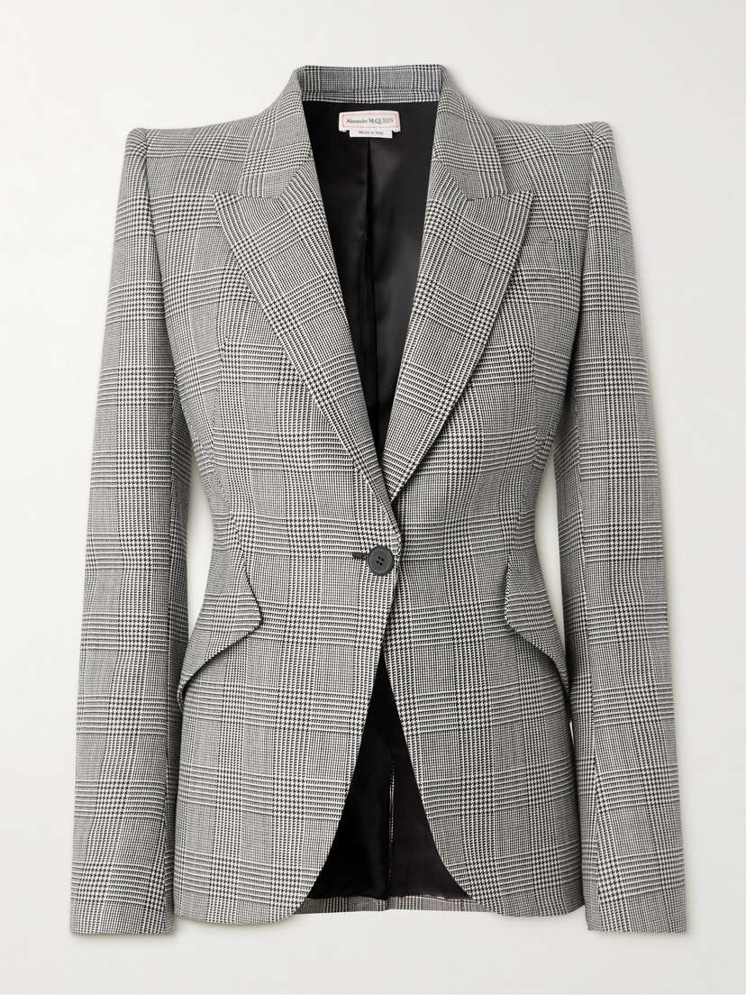 Alexander McQueen Prince Of Wales Checked Wool Blazer