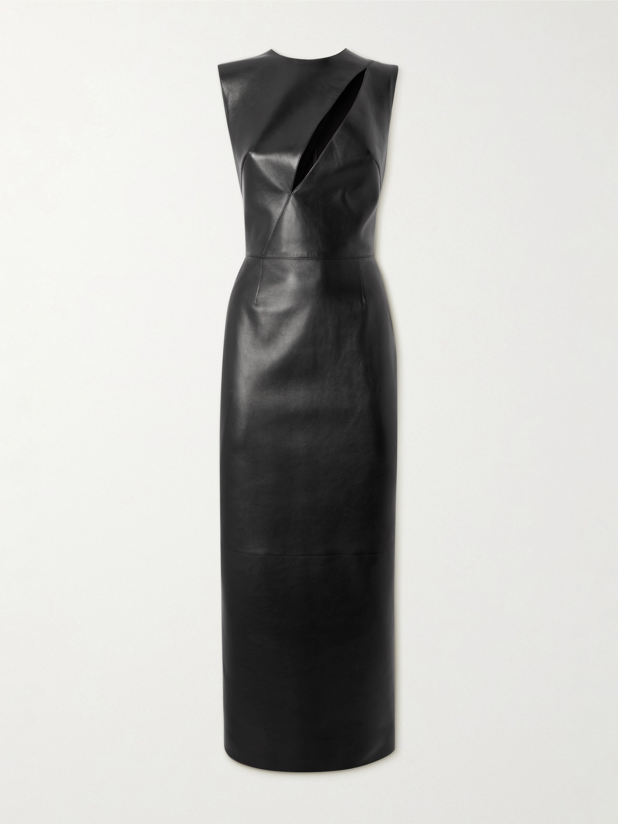 Alexander McQueen - Cutout Leather Midi Dress - Black