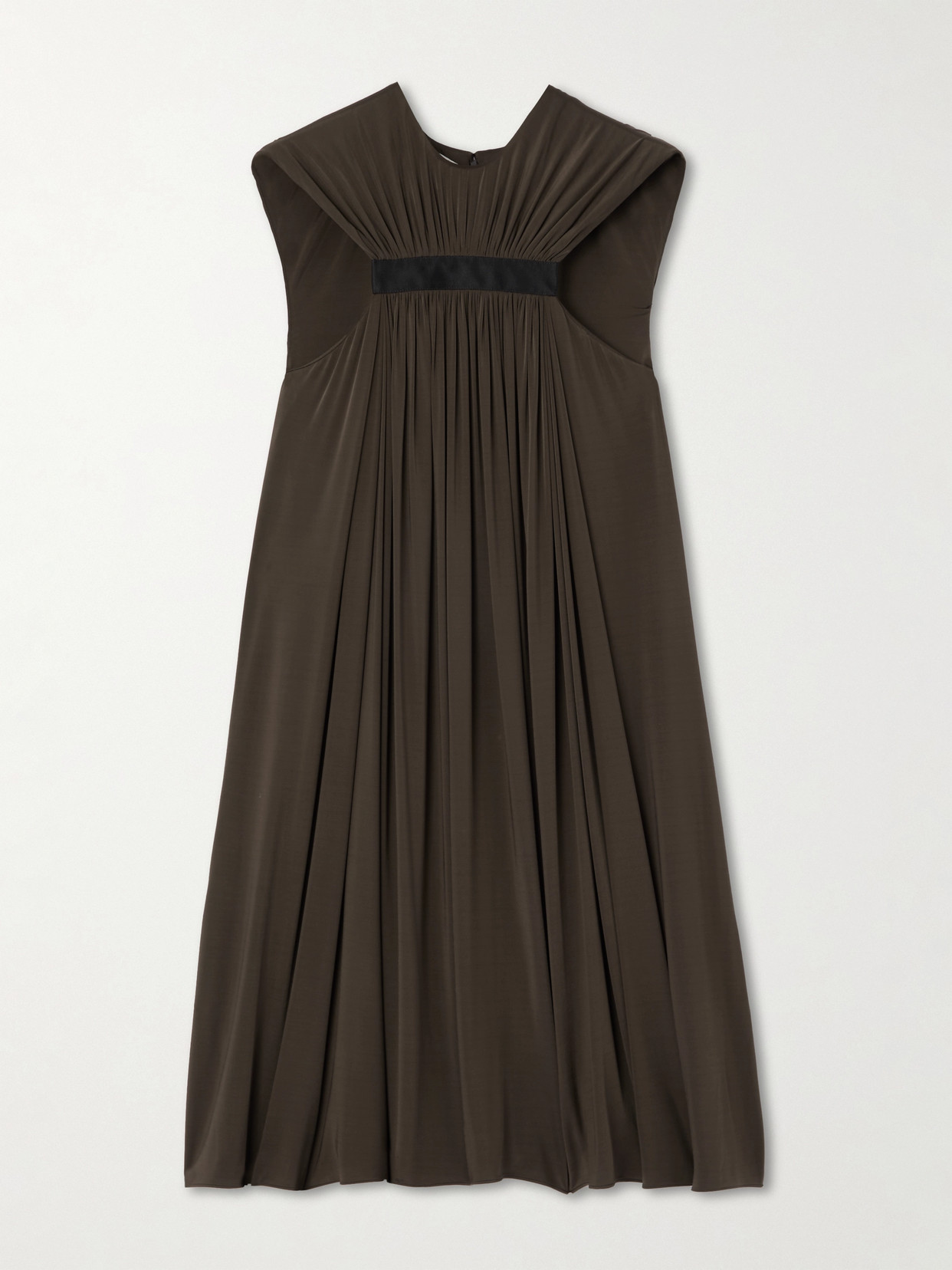Alexander McQueen - Satin-trimmed Gathered Stretch-jersey Mini Dress - Green