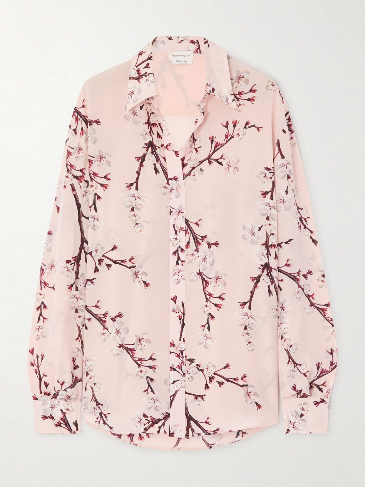 Alexander McQueen - Floral-print Silk-crepe Shirt - Pink