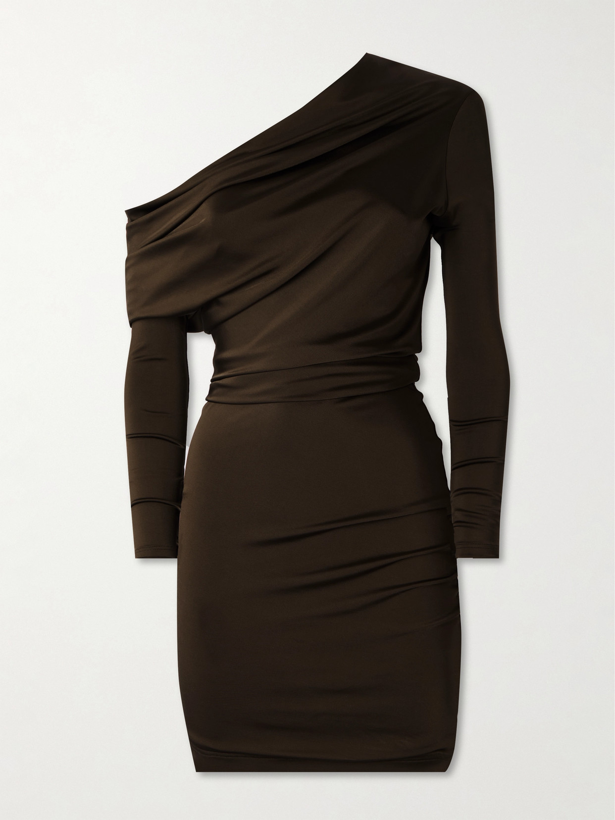 Alexander McQueen - One-shoulder Draped Stretch-jersey Mini Dress - Green