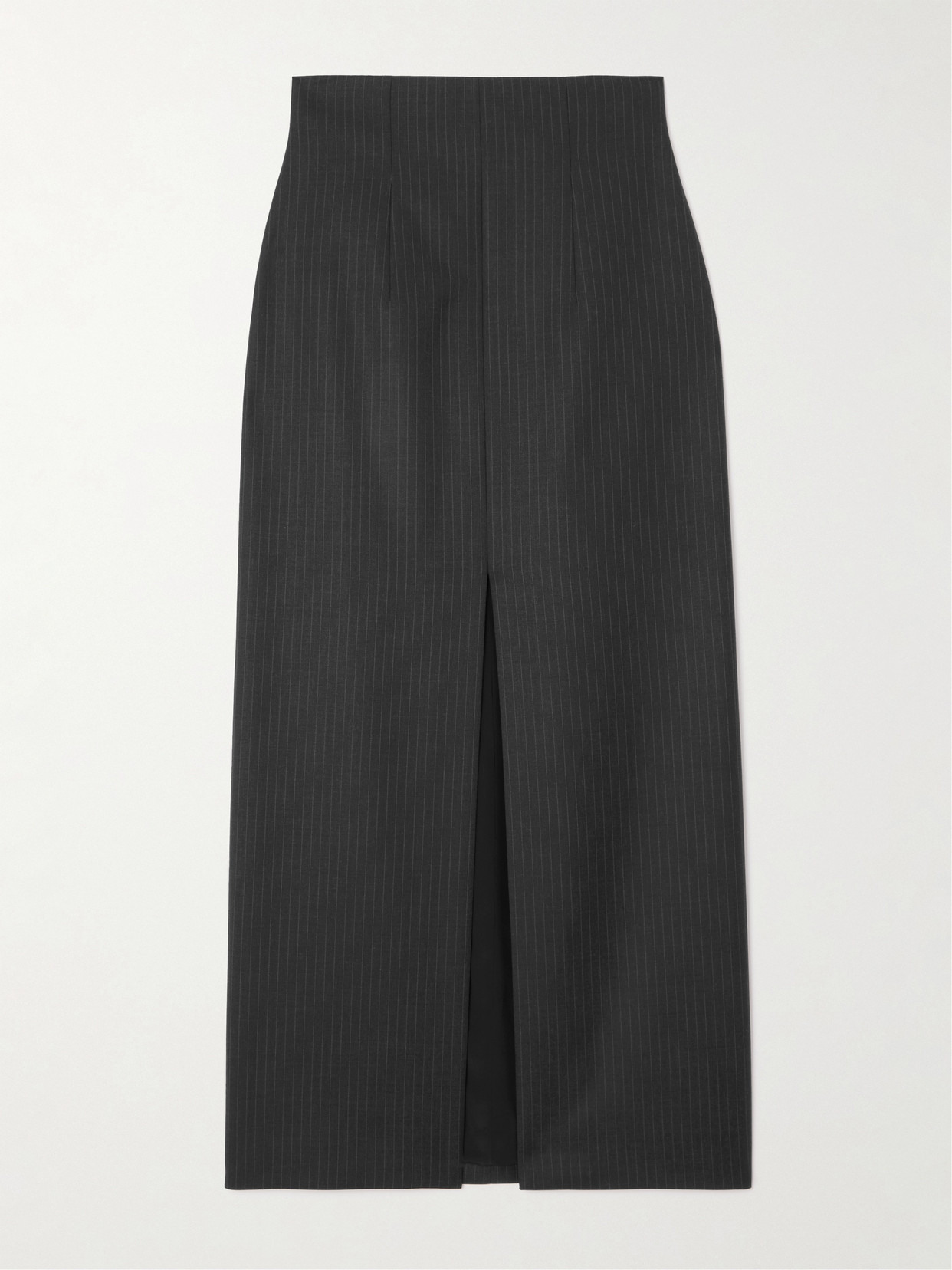 Alexander McQueen - Pinstriped Wool Maxi Skirt - Gray