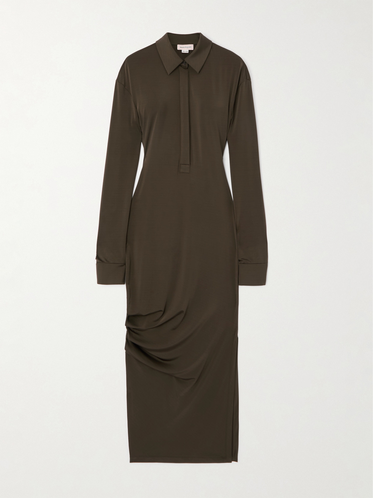 Alexander McQueen - Ruched Stretch-jersey Maxi Dress - Green