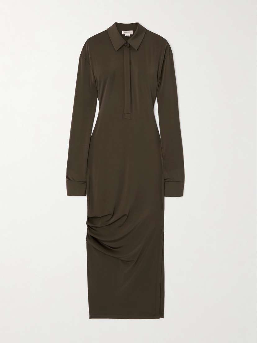 Alexander McQueen Ruched Stretch-jersey Maxi Dress