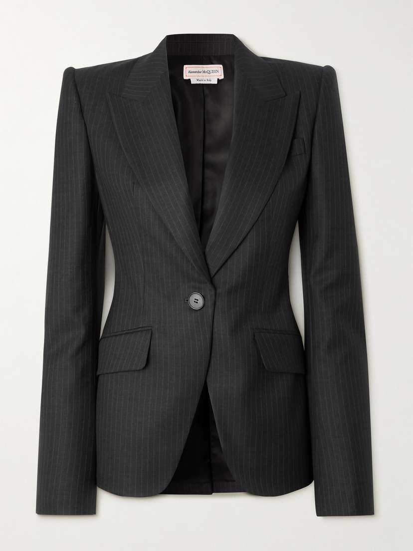 Alexander McQueen Pinstriped Wool-twill Blazer