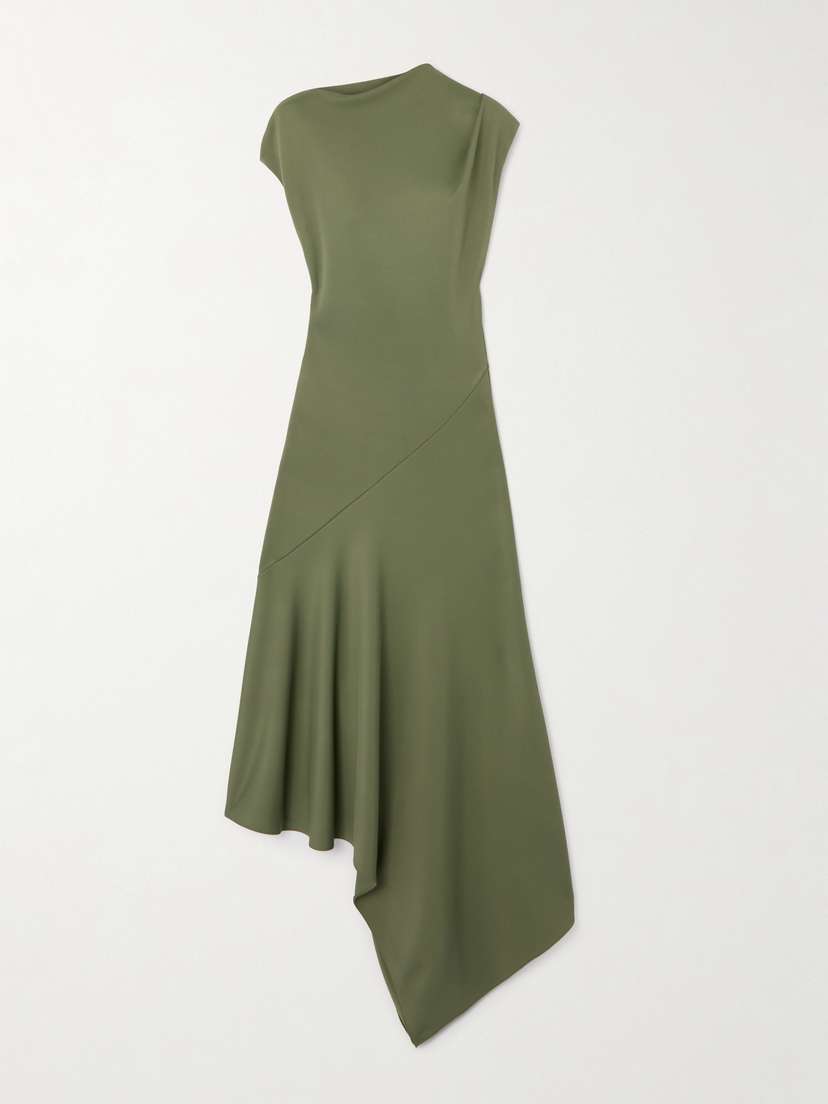 Alexander McQueen Asymmetric Draped Stretch-jersey Midi Dress