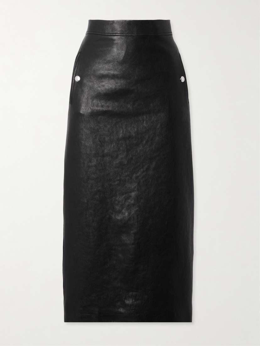 Alexander McQueen Studded Leather Midi Skirt