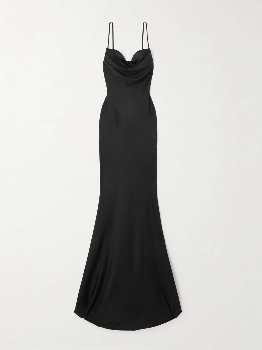 draped silk-satin gown