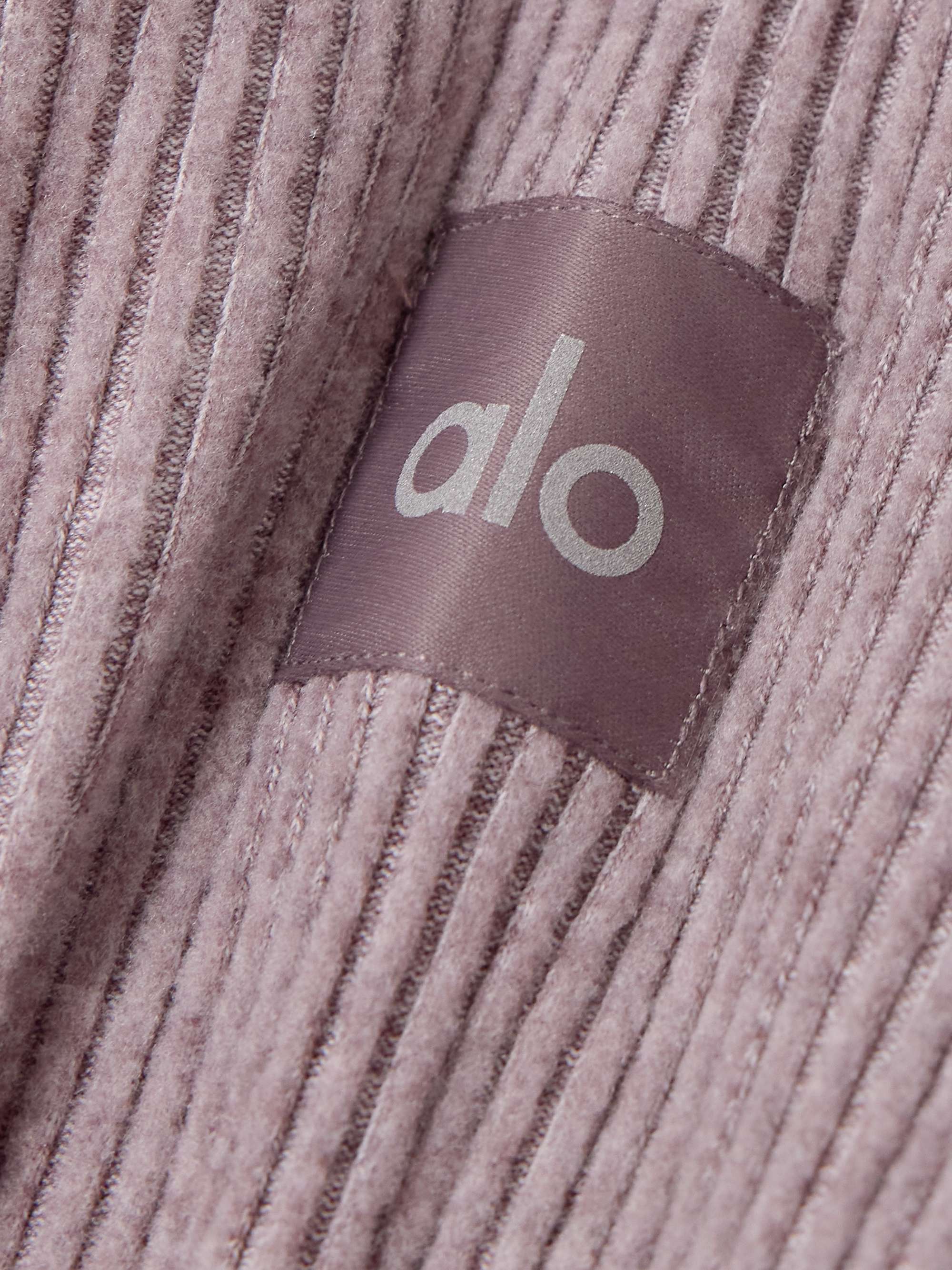 ALO YOGA Muse cropped ribbed fleece hoodie