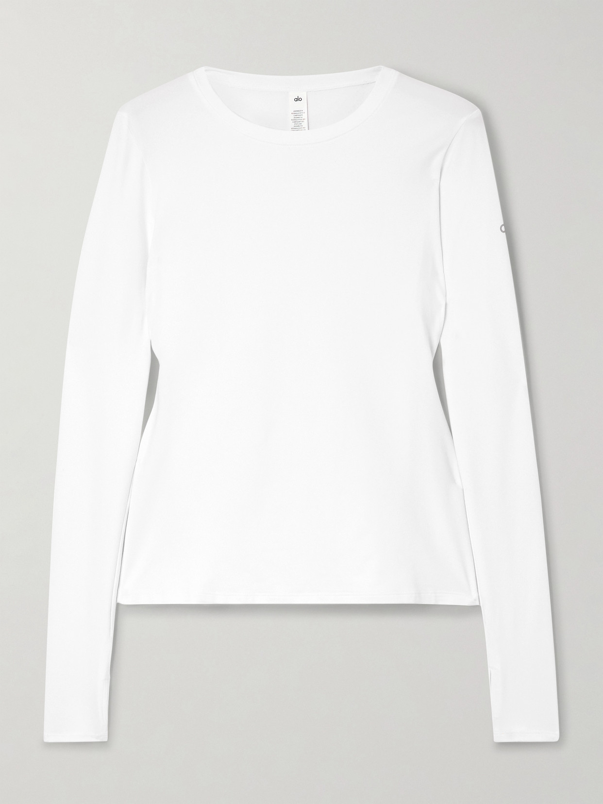 Alo Yoga Finesse Stretch-jersey Top In White