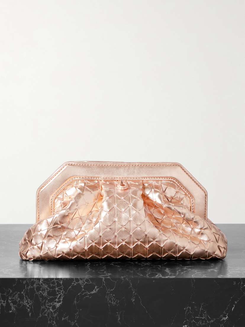 Serapian Secret Woven Metallic Leather Clutch Bag