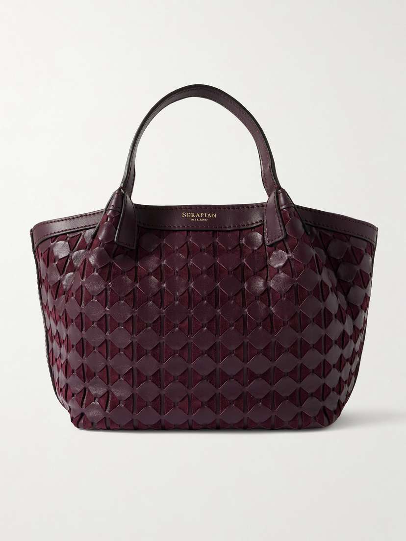 Serapian Mini Secret Woven Leather And Suede Tote