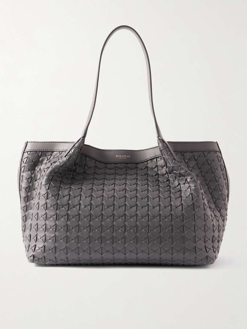 Serapian Secret Small Woven Leather Tote