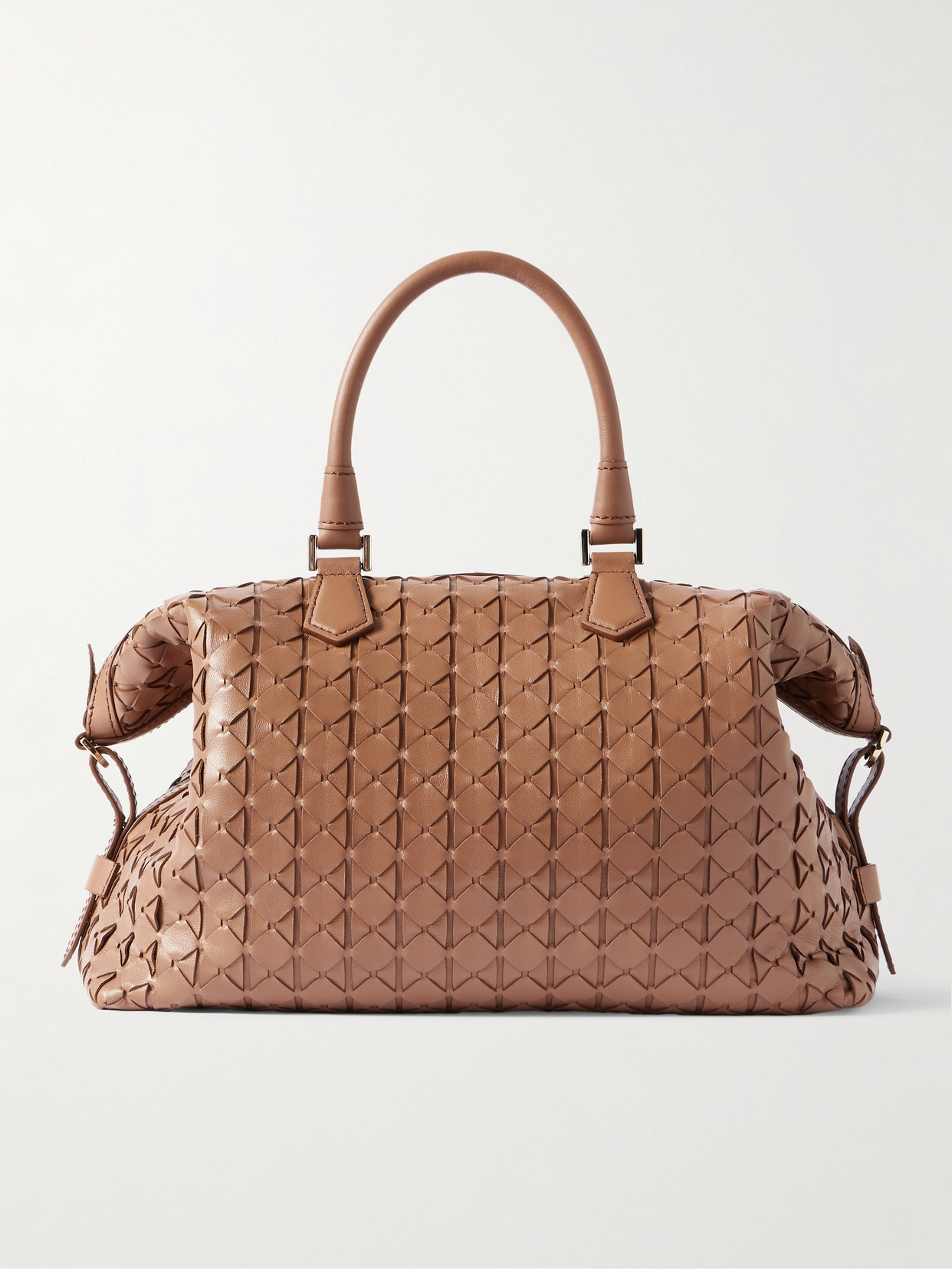 Serapian Ani Woven Leather Tote In Brown