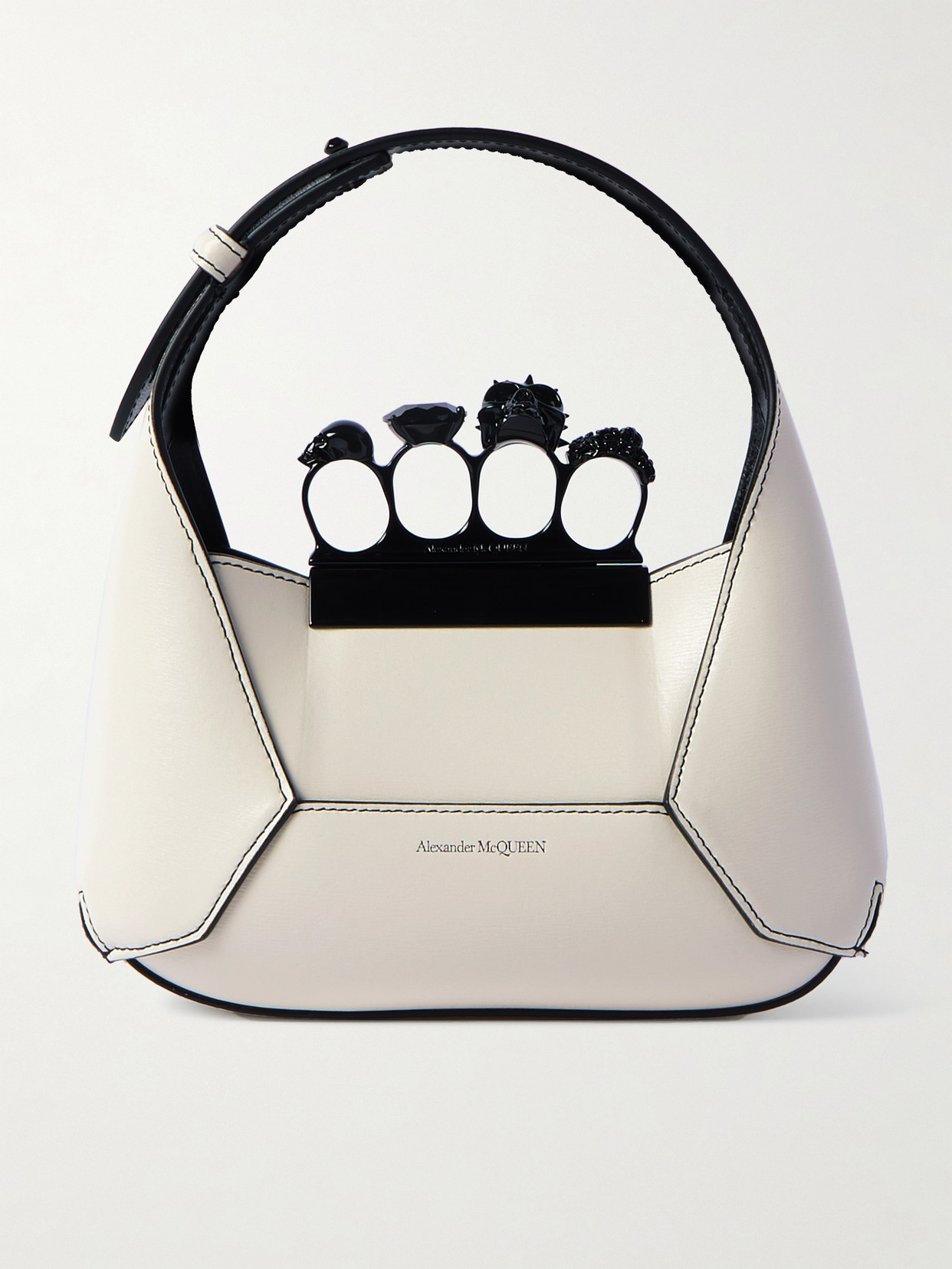 Alexander McQueen - Jewelled Mini Embellished Leather Tote - Ivory