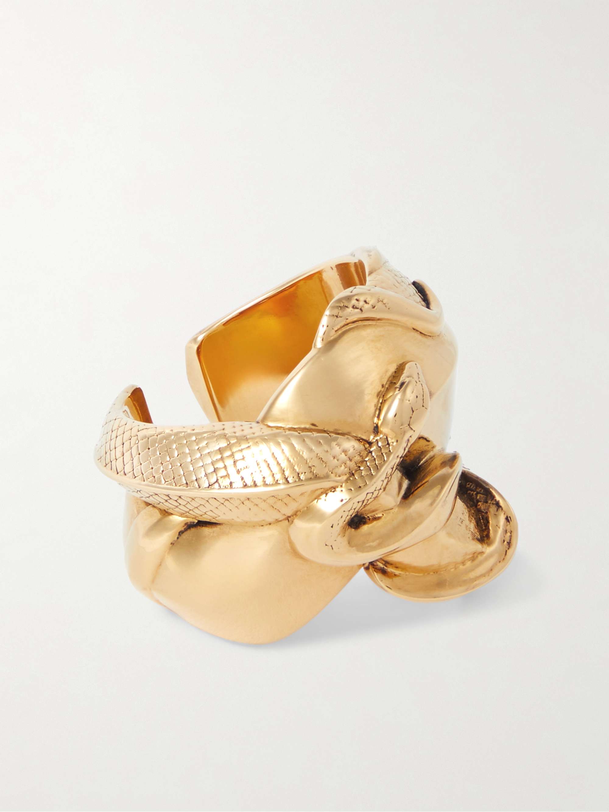 VIP【関税送料無料】希少 ALEXANDER MCQUEEN GOLD TONE RING MCQUEEN Snake gold-tone ring | NET-A-PORTER