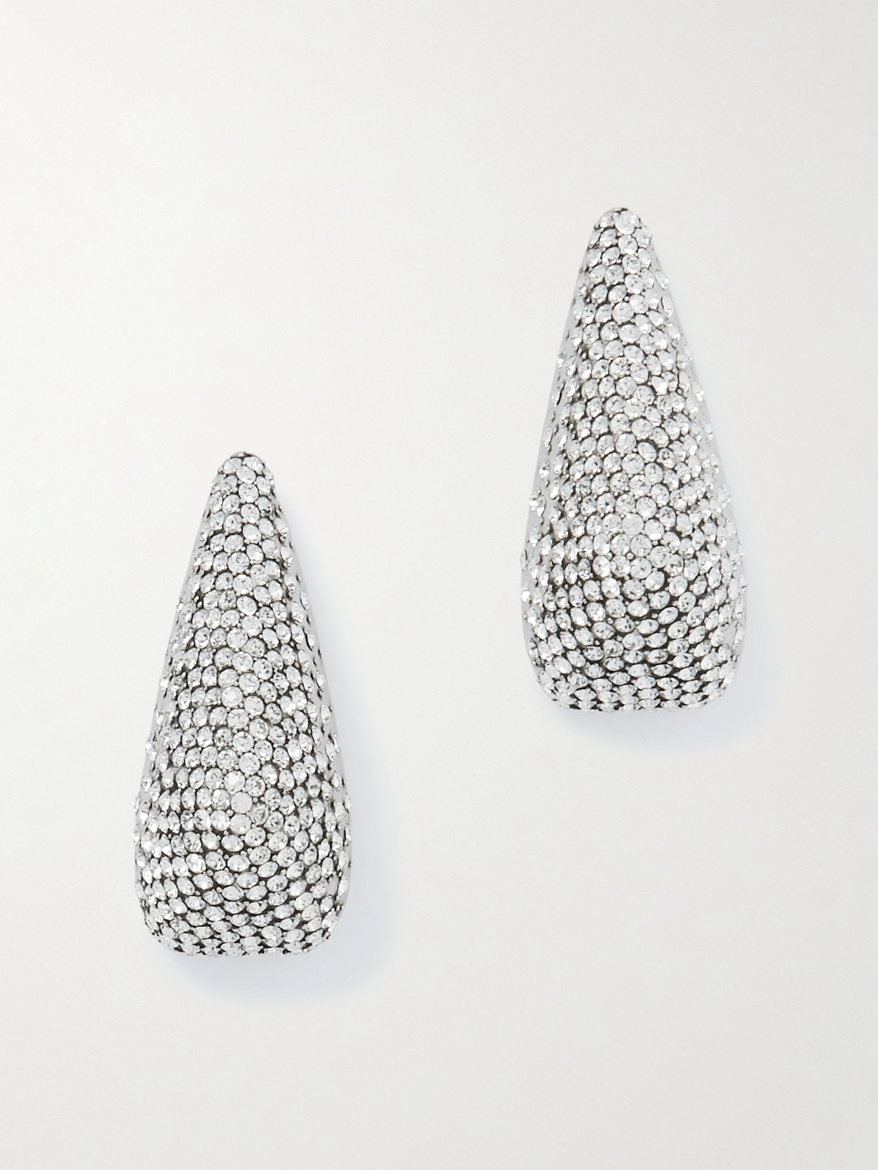 Alexander Mcqueen Thorn Silver-tone Crystal Earrings In Metallic