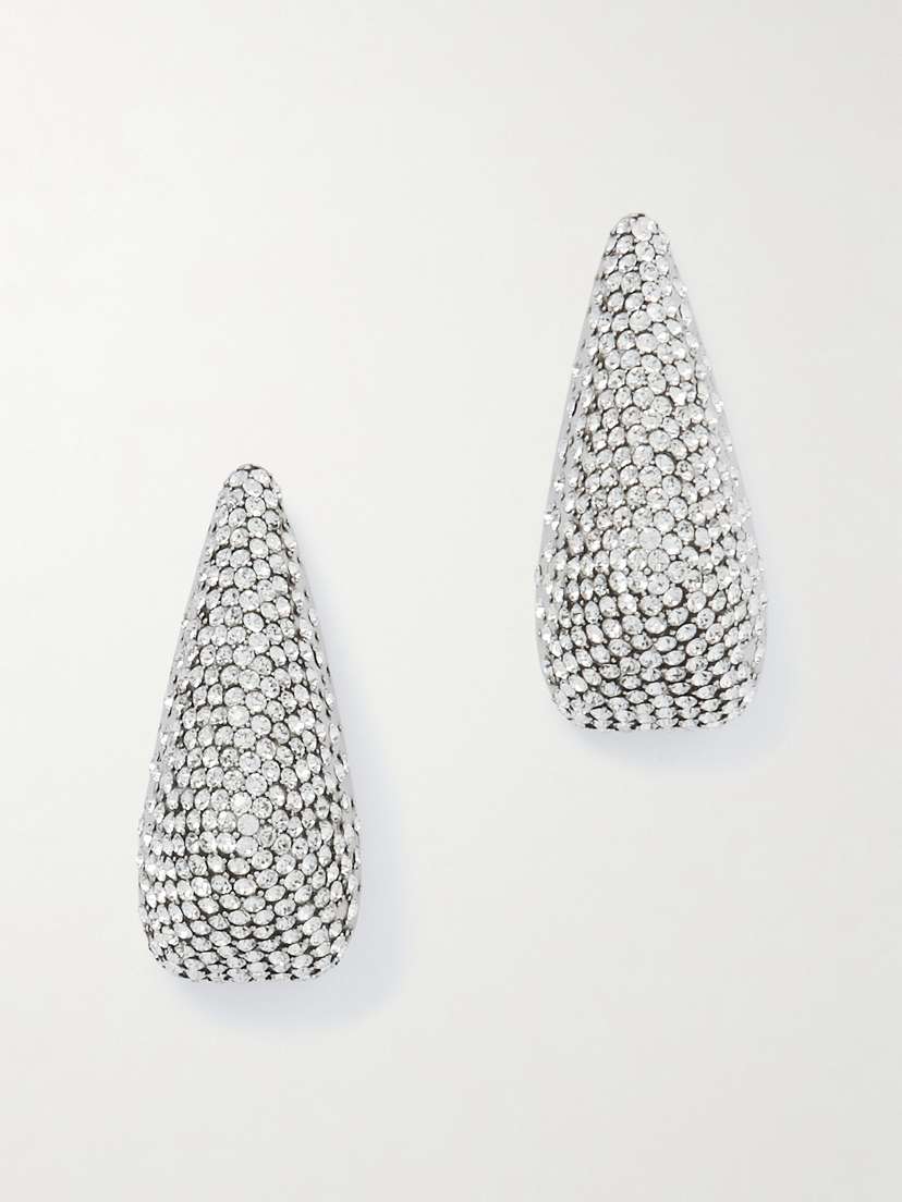 Alexander McQueen Thorn Silver-tone Crystal Earrings