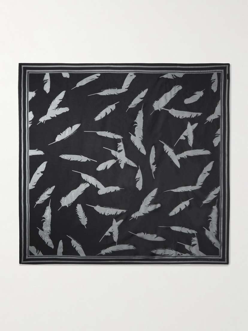 Alexander McQueen Printed Silk And Cotton-blend Voile Scarf