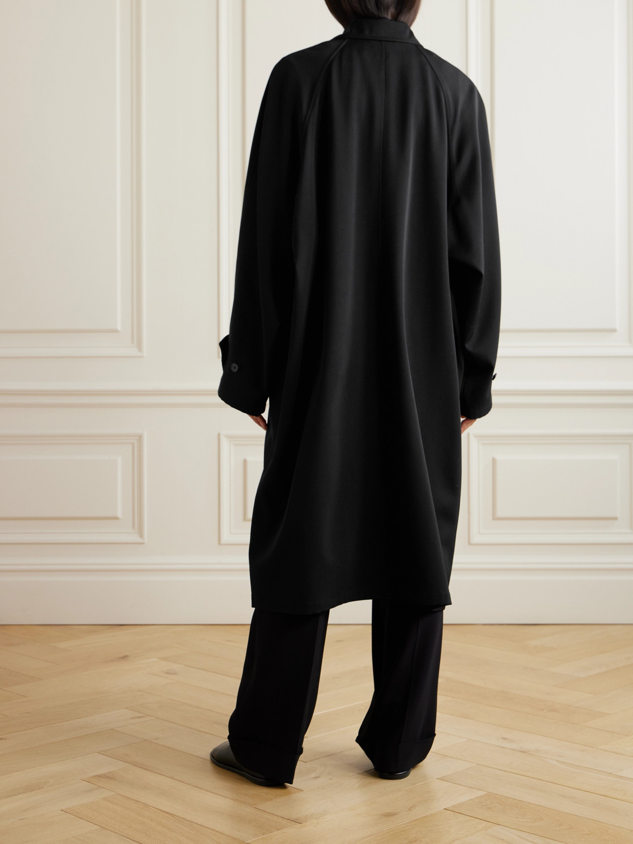 The Row Flemming Wool Trench Coat In Black