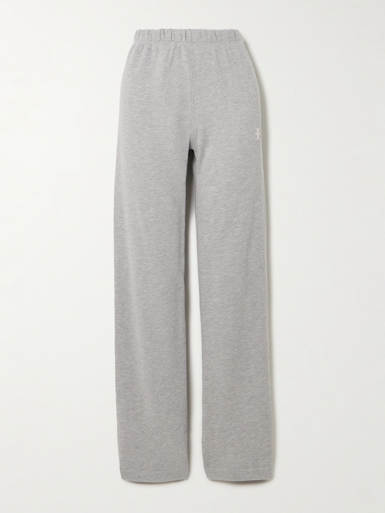 ÉTERNE - Embroidered Cotton And Modal-blend Jersey Sweatpants - Gray
