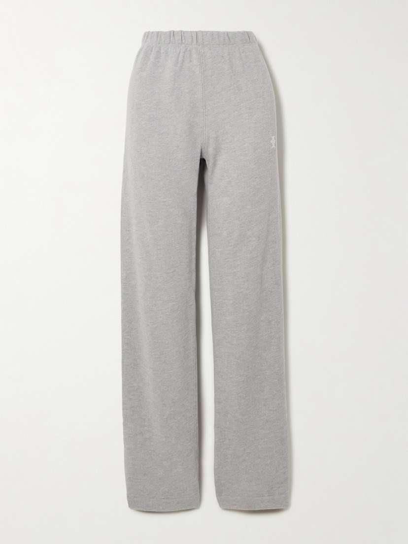 ÉTERNE Embroidered Cotton And Modal-blend Jersey Sweatpants