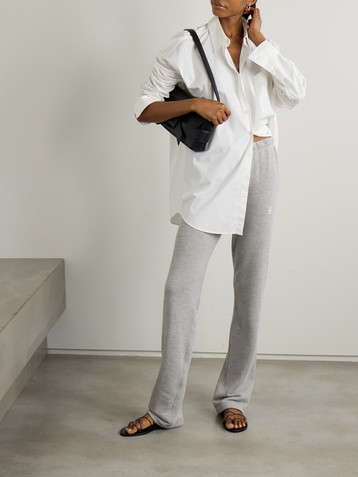 ÉTERNE Embroidered cotton and modal-blend jersey sweatpants