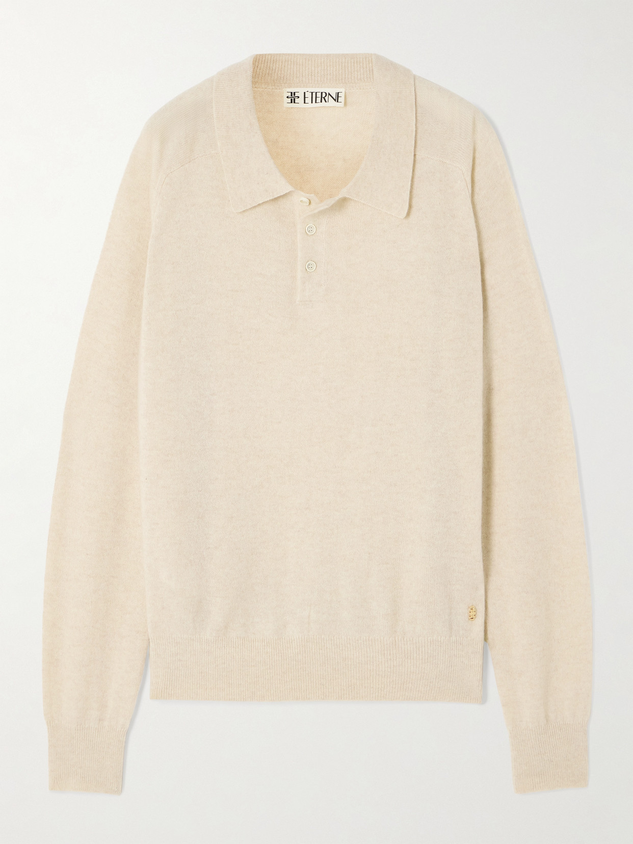 Éterne Brady Cashmere Polo Sweater In Neutrals