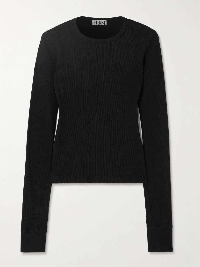 ÉTERNE Waffle-knit Stretch Cotton And Modal-blend T-shirt