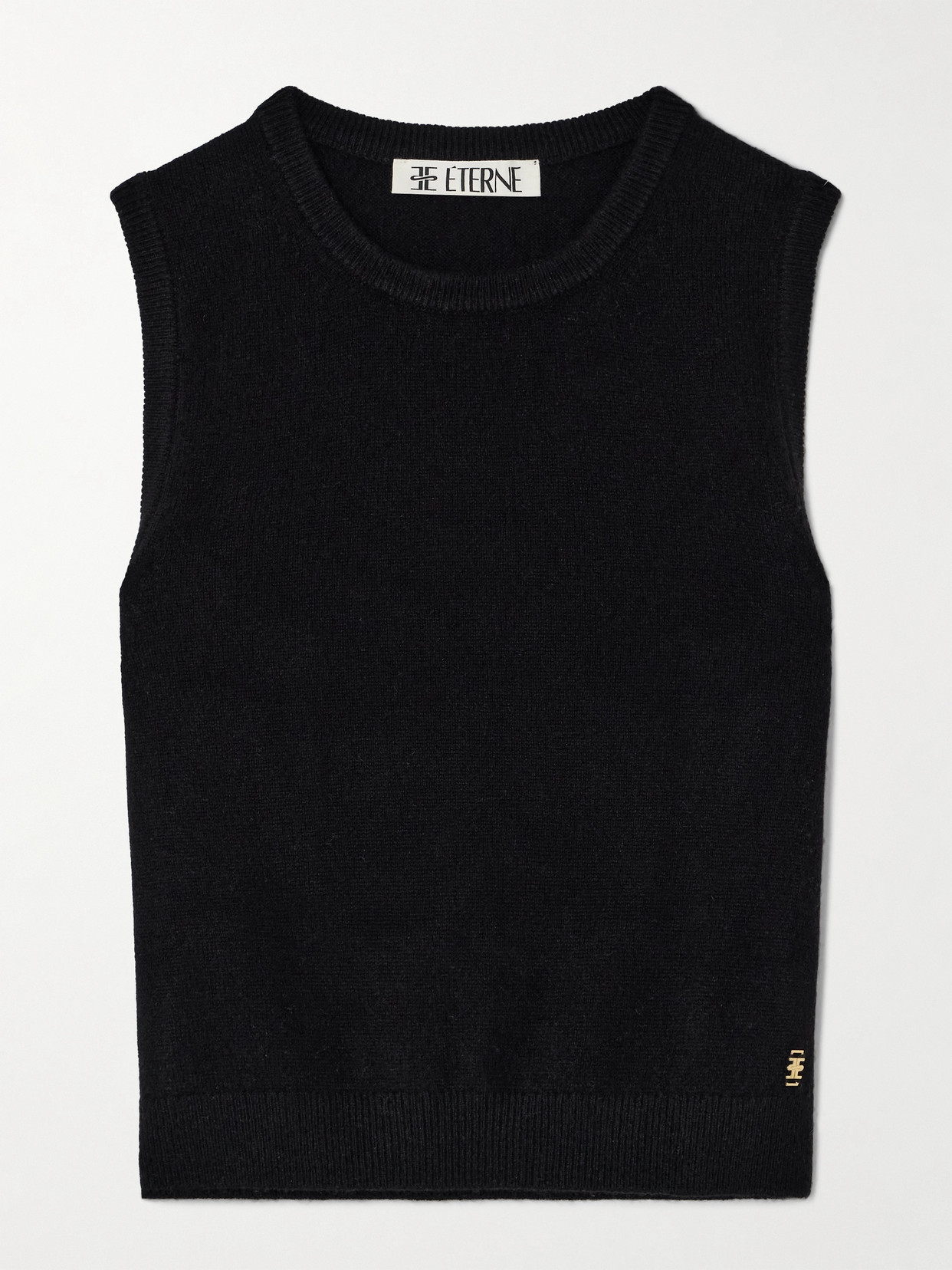 ÉTERNE - Sawyer Cropped Embellished Cashmere Tank - Black