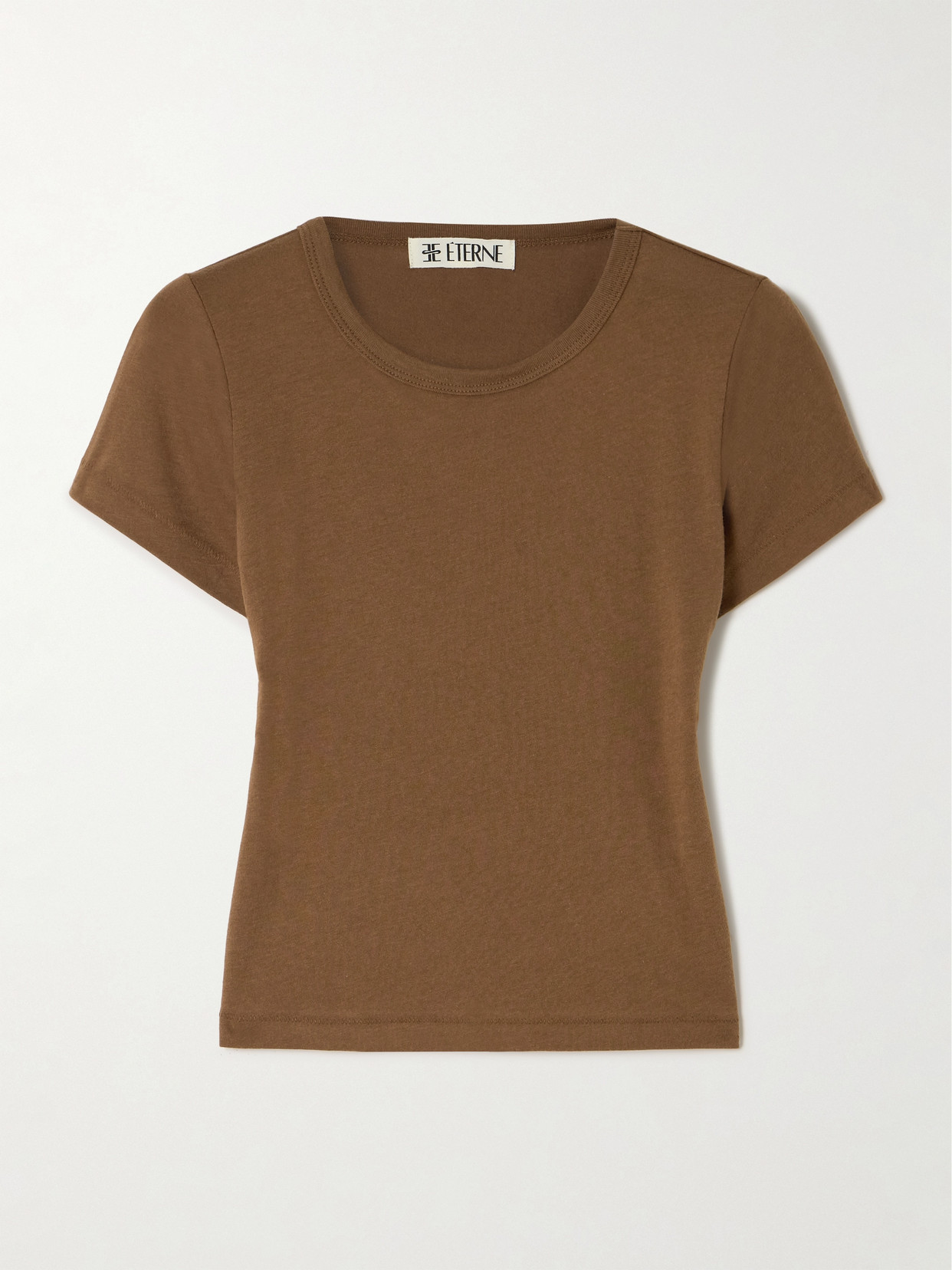 ÉTERNE - Baby Tee Cropped Cotton And Modal-blend Jersey T-shirt - Brown
