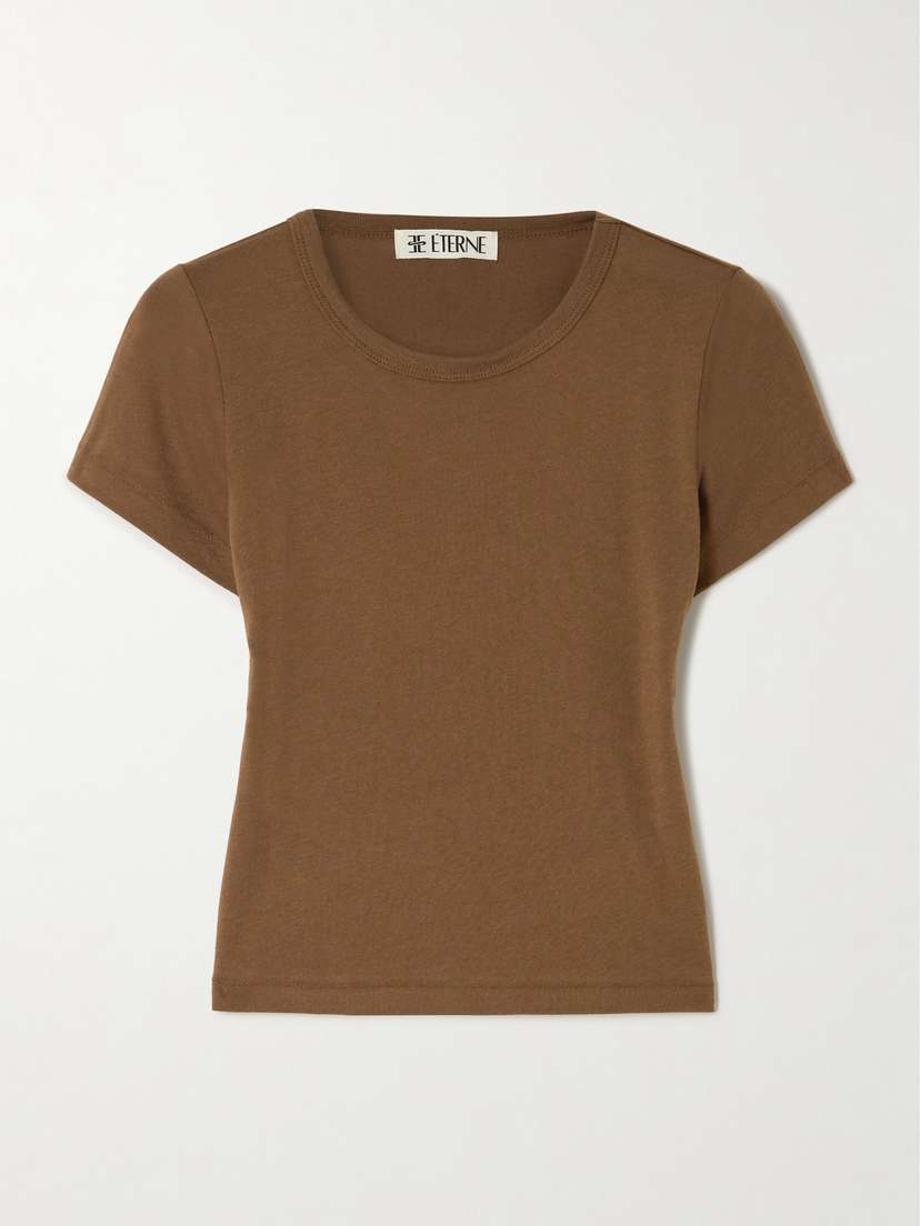 ÉTERNE Baby Tee Cropped Cotton And Modal-blend Jersey T-shirt