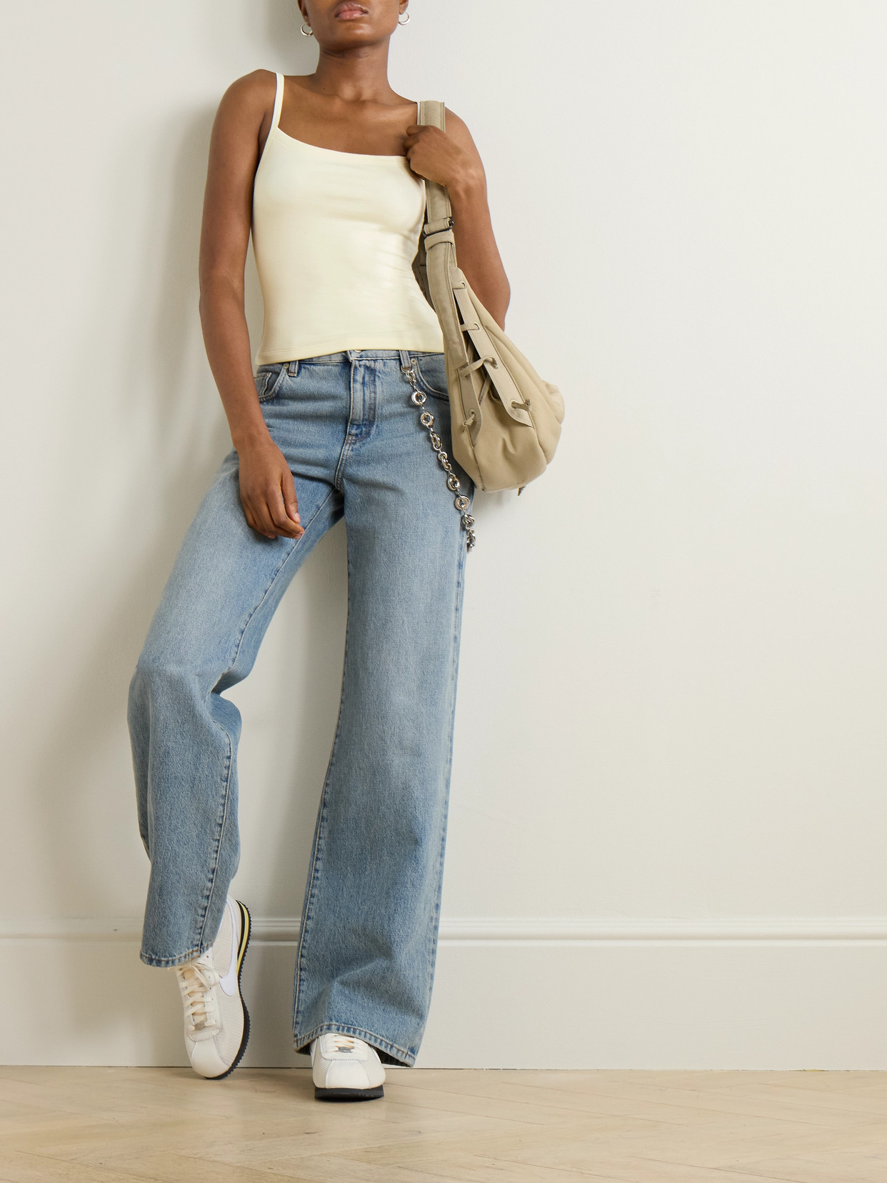 Éterne Stretch-modal Jersey Tank In Cream