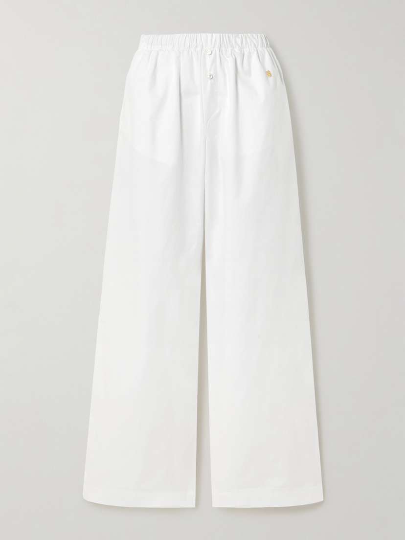 ÉTERNE Cotton-poplin Wide-leg Pants
