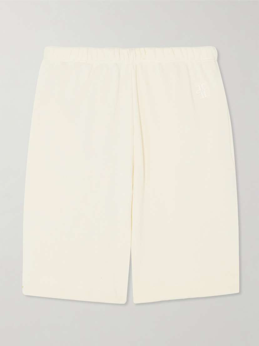 ÉTERNE Boyfriend Embroidered Cotton And Modal-blend Terry Shorts
