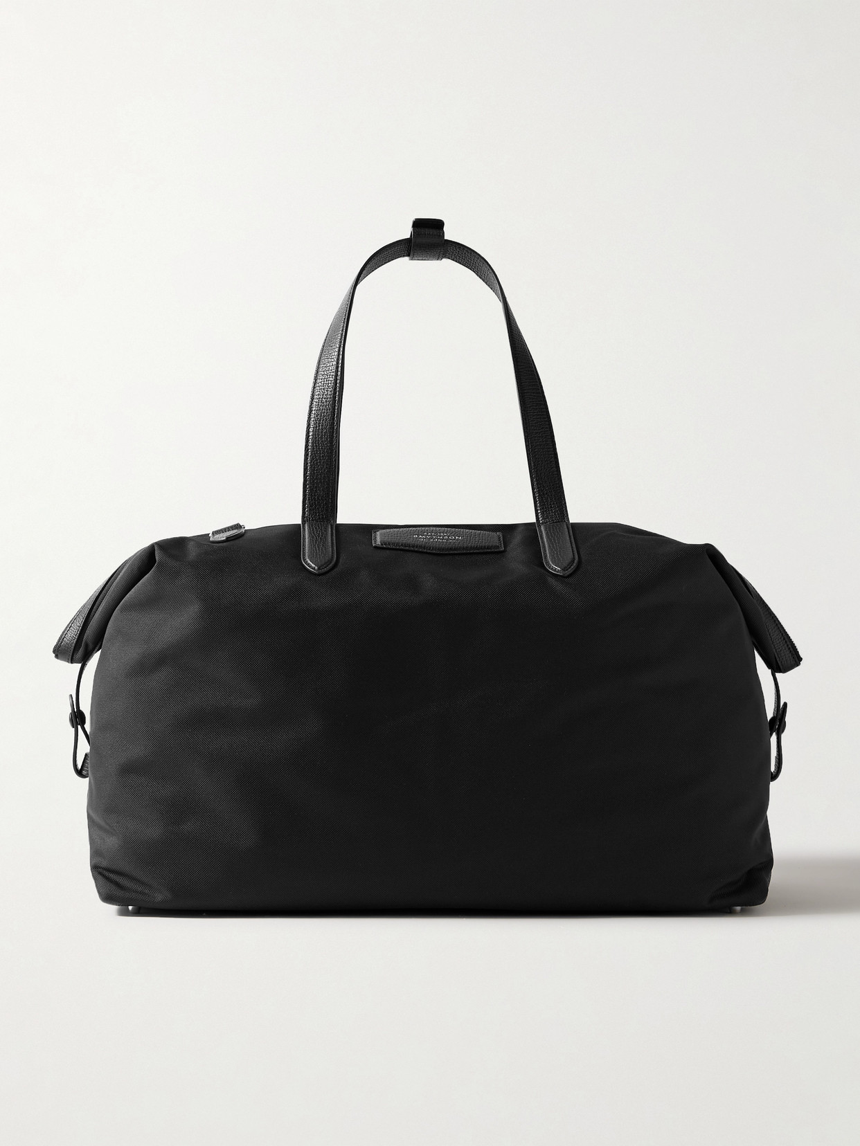 SMYTHSON - Norton Textured-leather Trimmed Canvas Weekend Bag - Black