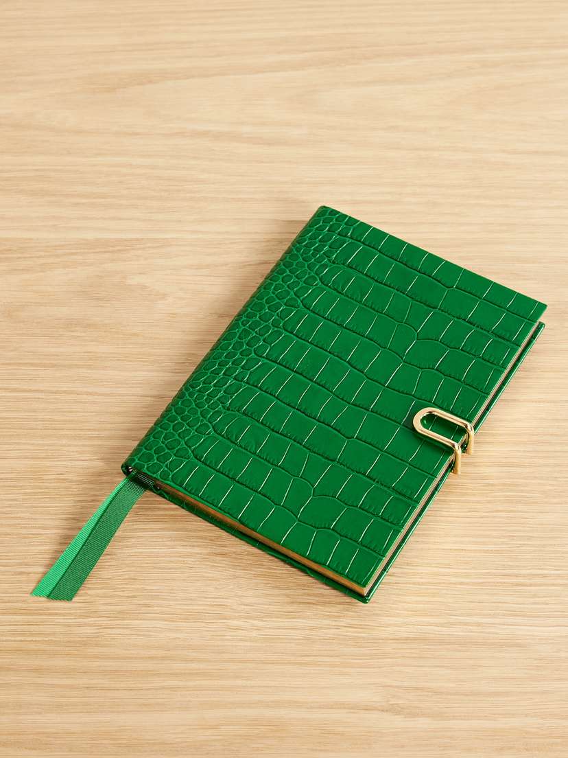 Smythson Soho Mara 2025 Croc-effect Leather Diary With Slide