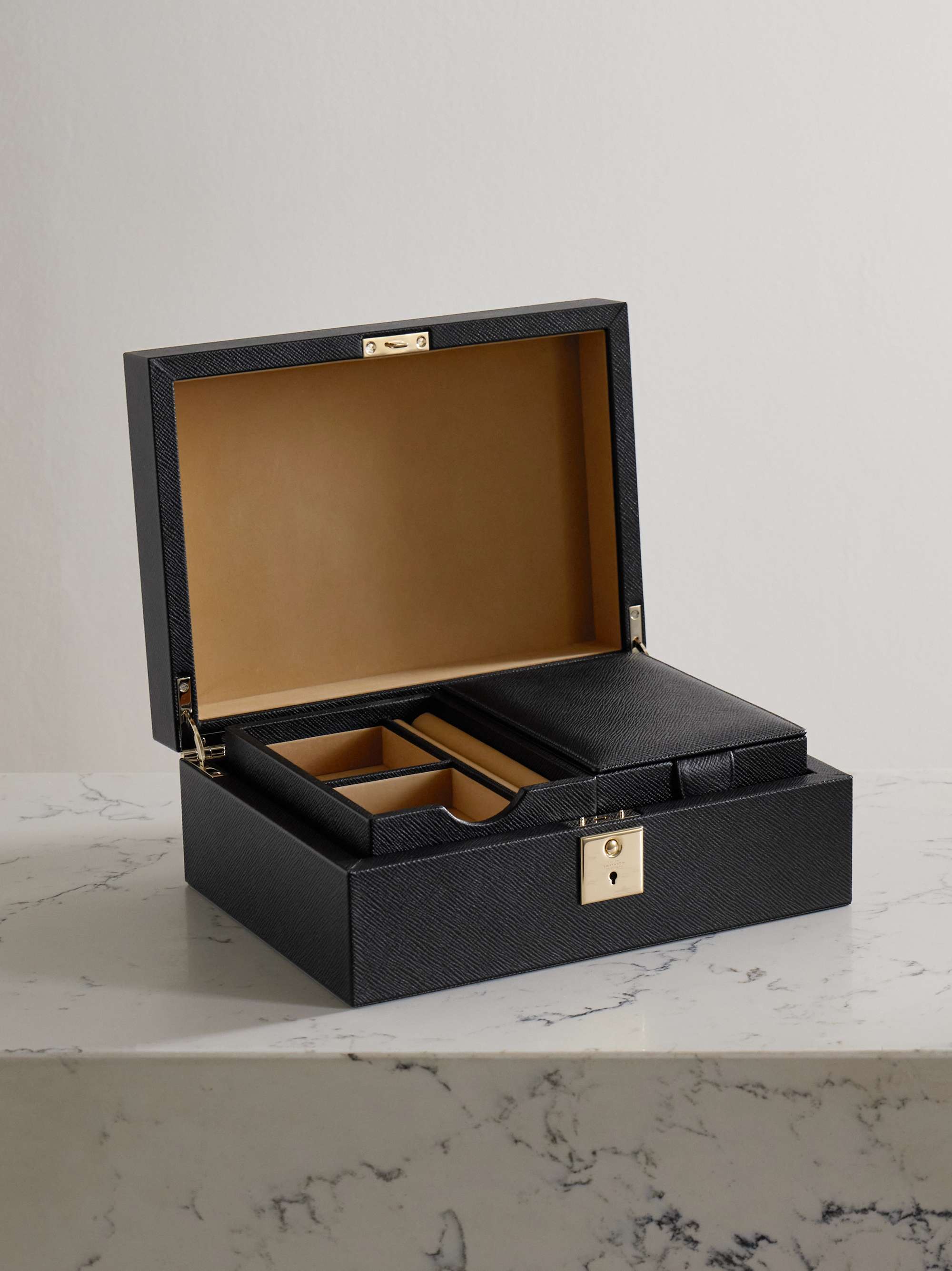SMYTHSON Panama textured leather jewelry box NET A PORTER