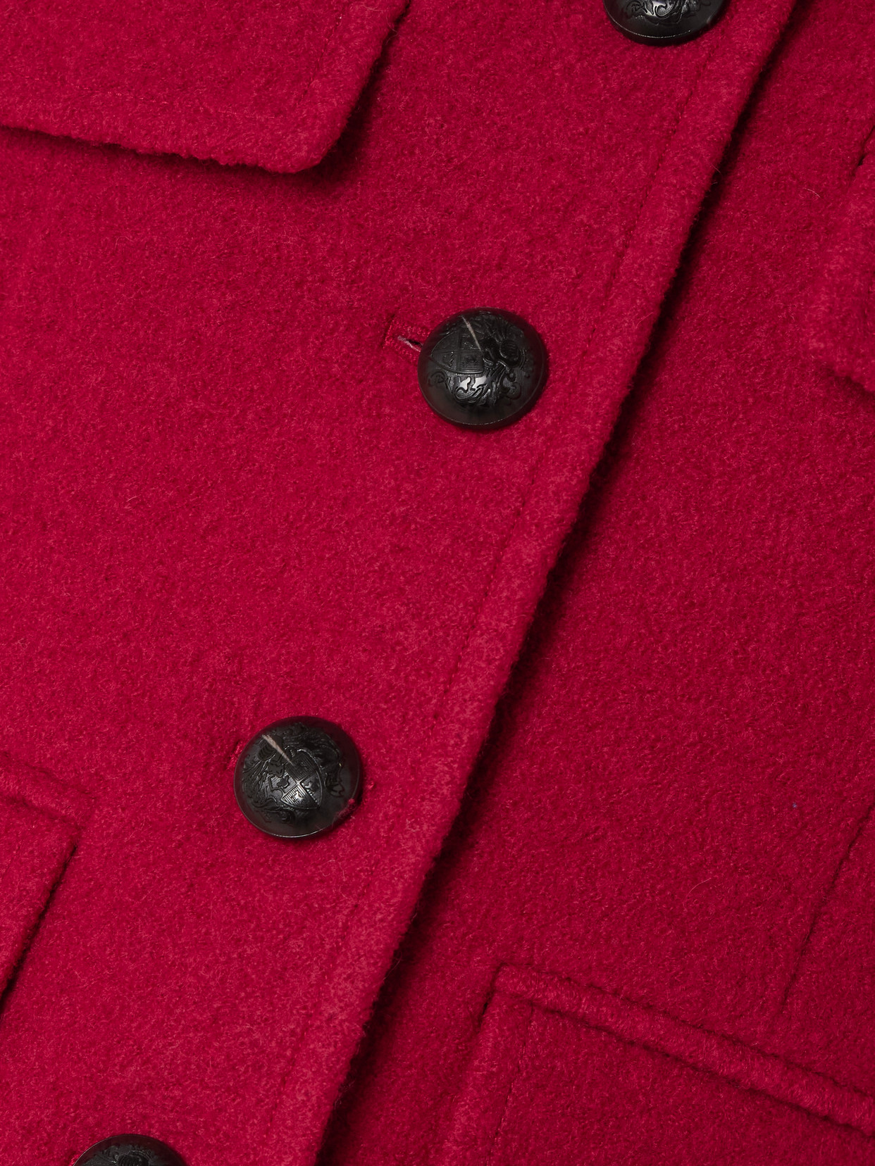 Shop Veronica Beard Leslie Wool-bouclé Jacket In Red