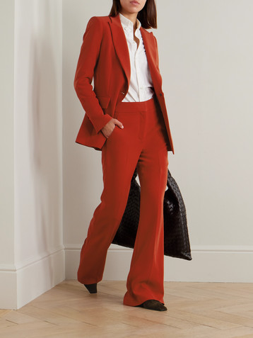 Veronica Beard Lebone pleated crepe straight-leg pants