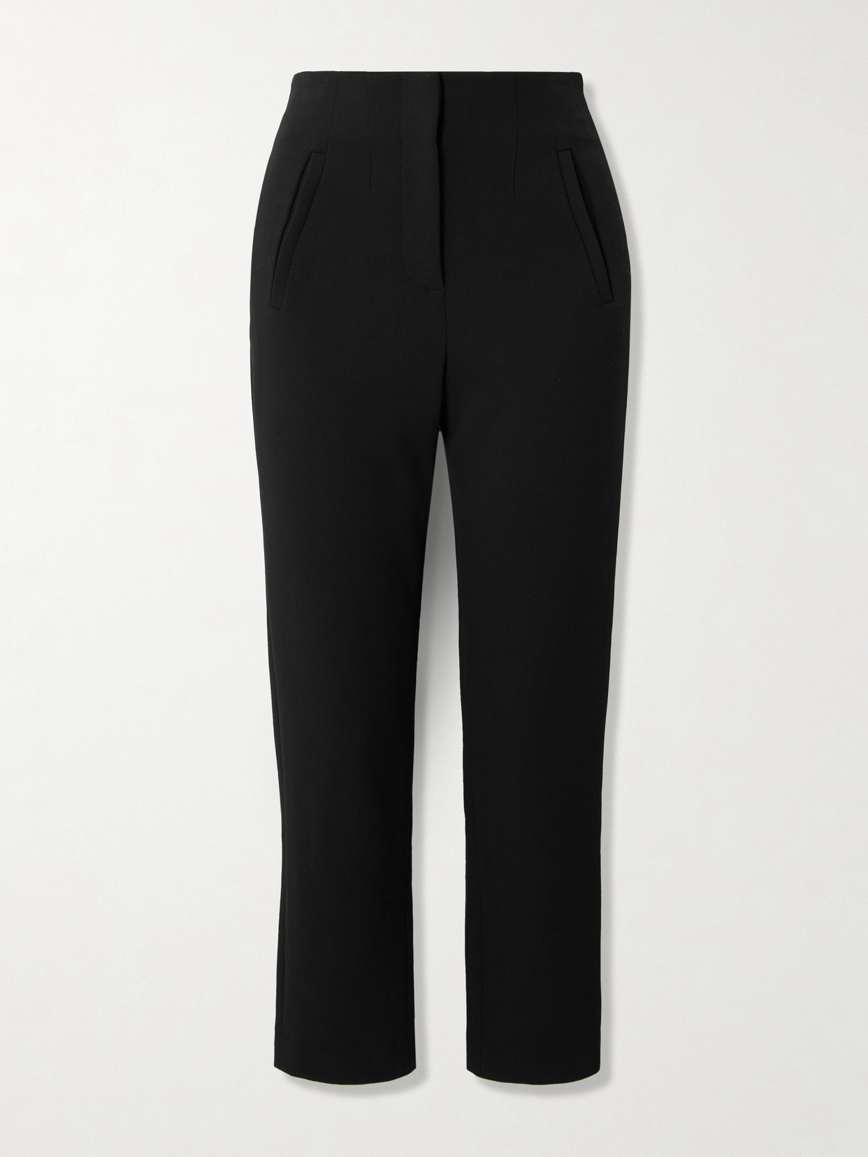 Veronica Beard Stila Cropped Crepe Straight-leg Pants In Black