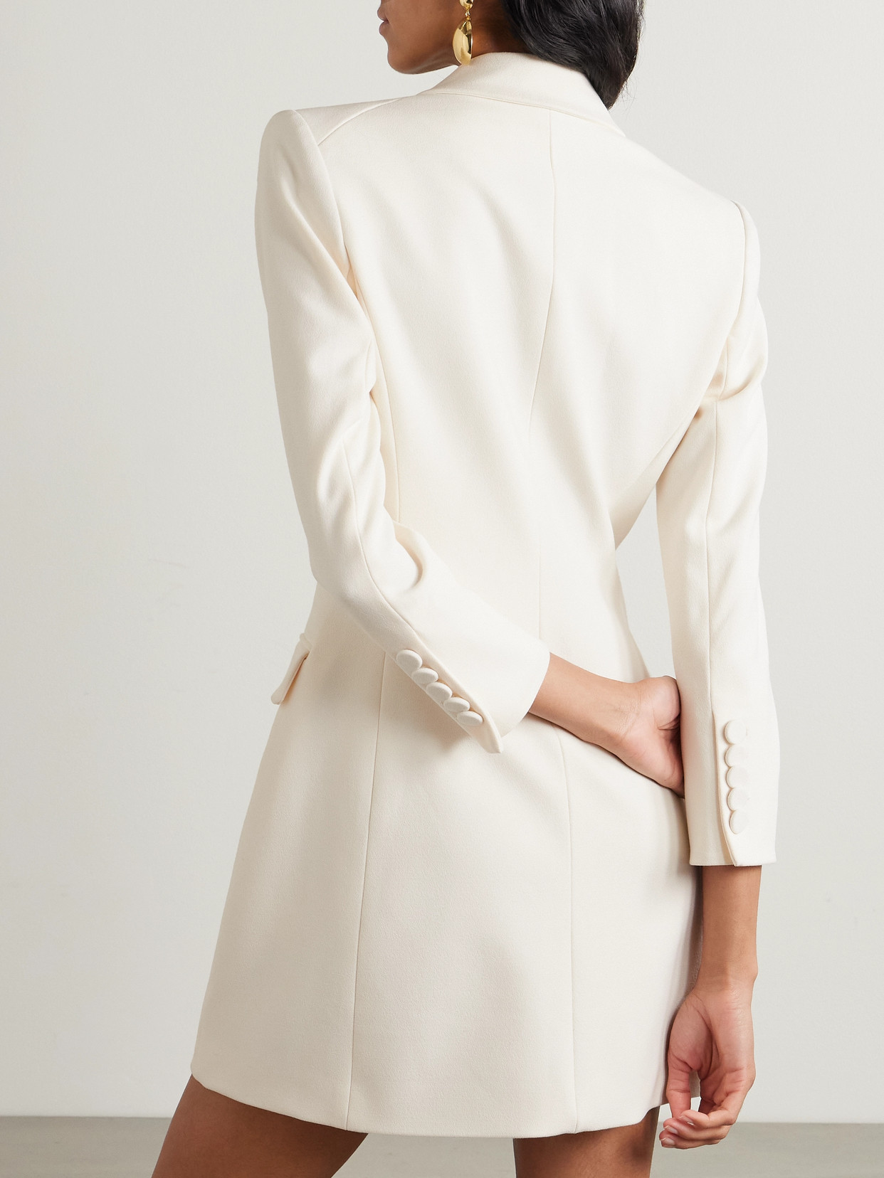 Veronica Beard Elianna Double-breasted Crepe Mini Dress In Off-white