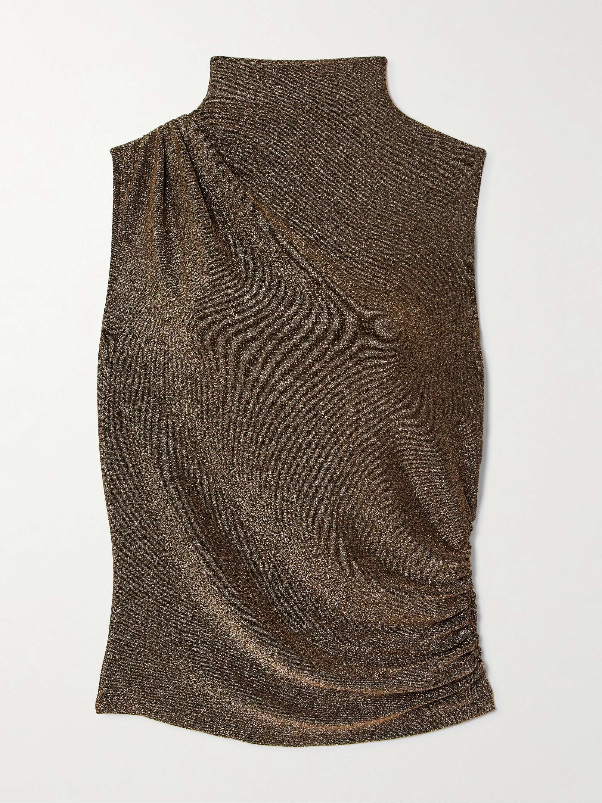 Metallic turtleneck top deals