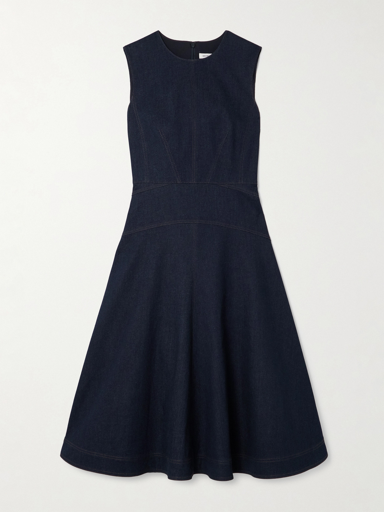 Veronica Beard - Karrigan Paneled Denim Midi Dress - Blue