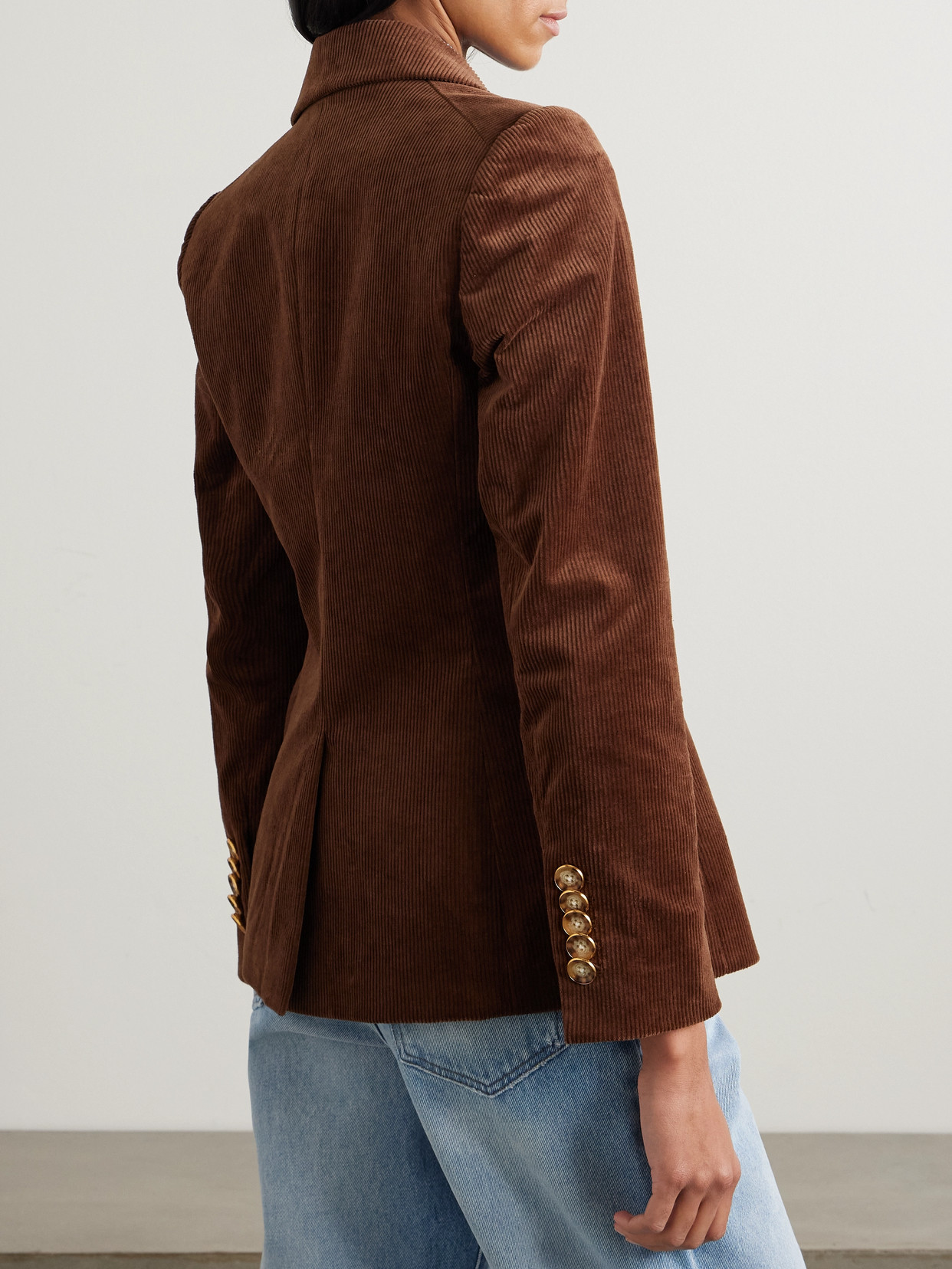 Veronica Beard Reagan Dickey Cotton-blend Corduroy Blazer In Brown