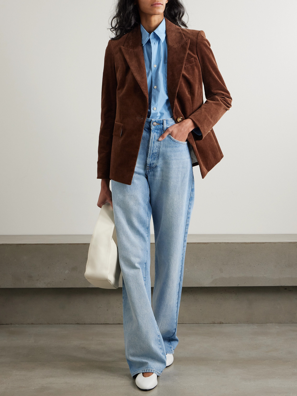 Veronica Beard Reagan Dickey Cotton-blend Corduroy Blazer In Brown