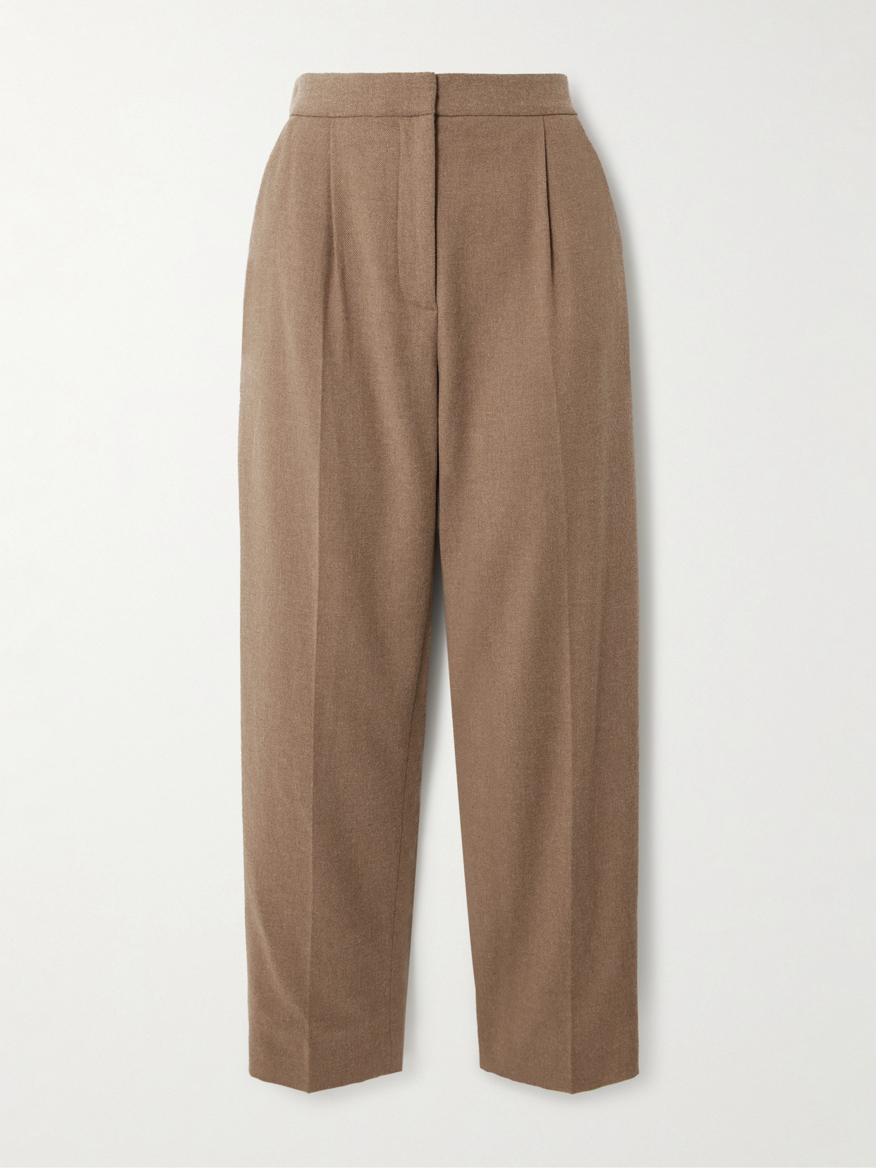 Veronica Beard Netta Twill Straight-leg Pants In Brown