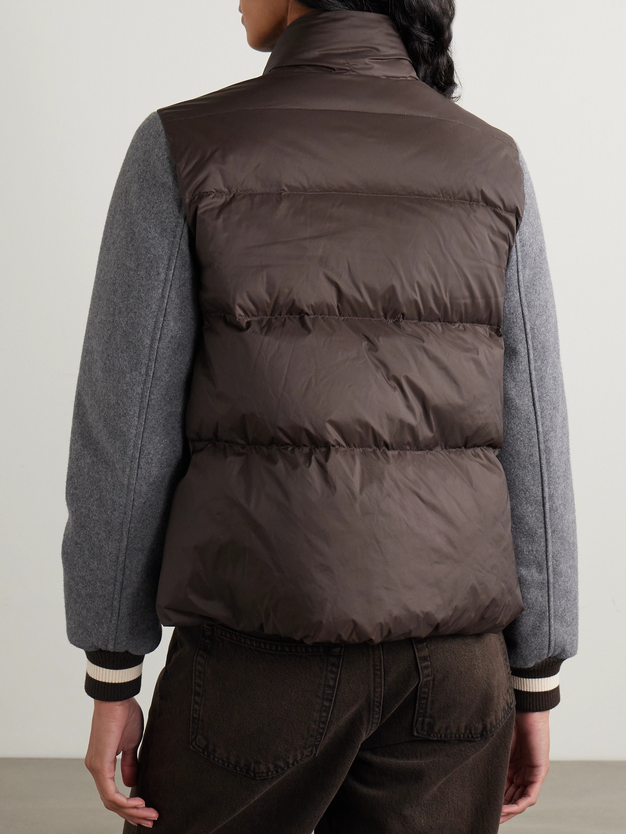 Veronica Beard Ethan felt-trimmed quilted shell jacket thumbnail