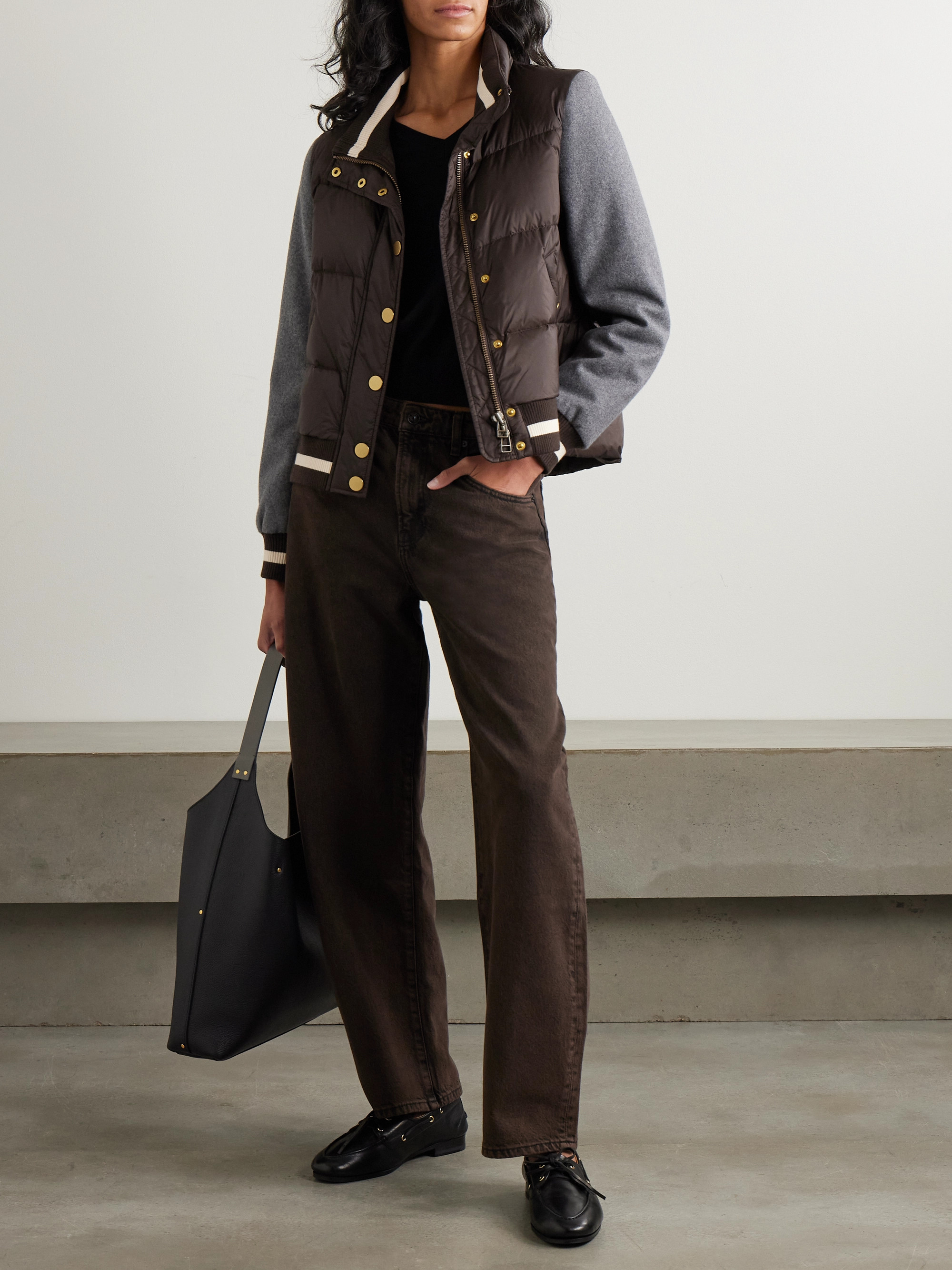 Veronica Beard Ethan felt-trimmed quilted shell jacket thumbnail